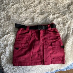 red buckle skirt